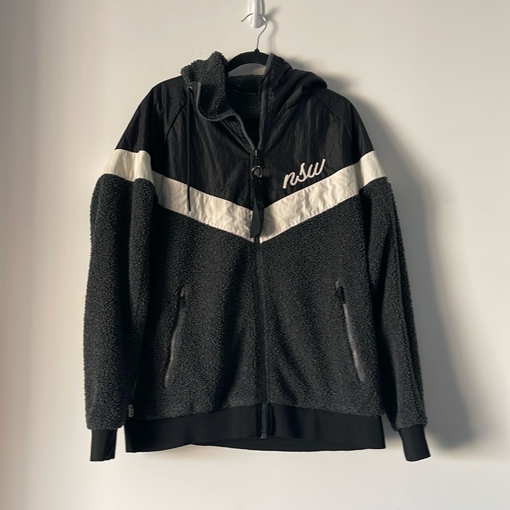 NIKE NSW men’s Sherpa Windrunner Full-Zip Hoodie/Jacket 930316-010 Black size L